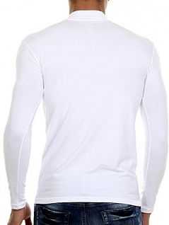 Мужская белая футболка с длинными рукавами и воротником стойкой Doreanse Long Sleeve 2930c02 распродажа